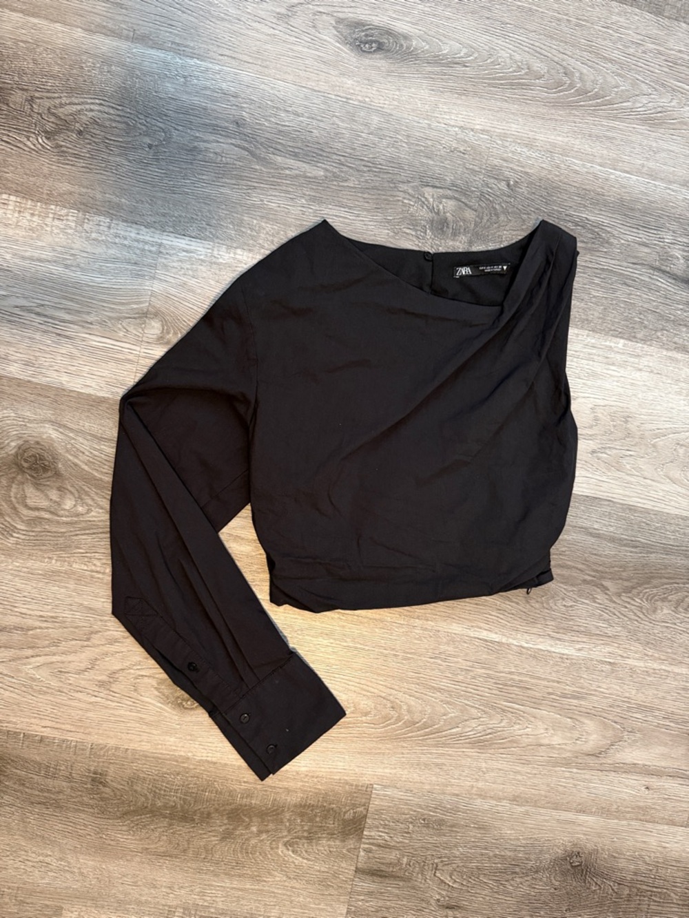 Zara Black One-Arm Cropped Top